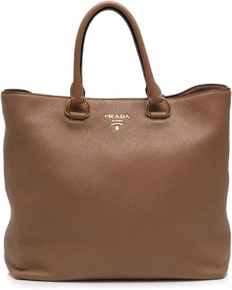 Prada Women's Brown Vitello Phenix Shopping Tote Top Handle 